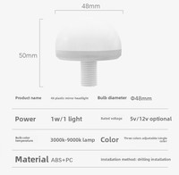 Lampe frontale pour miroir enfant 5V 12V en plastique, diamètre de vis 48, pour coiffeuse, lumière de miroir de maquillage 3CCT