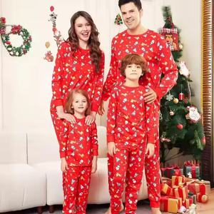Venta al por Mayor de Ropa para el Hogar Navideña, Conjuntos de Pijamas Familiares Cálidos para Navidad - Product Image 1