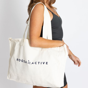 Grand sac fourre-tout de plage en toile de coton à deux poignées, nouveau, avec logo personnalisé, vente en gros, technologie de sublimation DB-0128, ouvert - Product Image 6