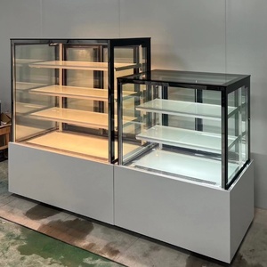 Vitrina de puerta de vidrio refrigerada por aire con congelador de exhibición de pastel de 2 capas con luz LED desempañador para uso en <span class=keywords><strong>clima</strong></span> fresco - Product Image 2