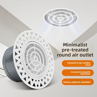 Diffuseur d'air frais rond minimaliste en ABS avec cadre ultra-fin, écologique et inodore, volume d'air réglable, flux d'air doux