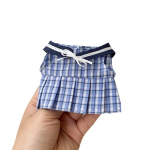 Universal Plaid School Uniform Skirt for 10cm-20cm Dolls Kawaii Blue Checkered <strong>Dress</strong> for Labubu Clothes Wholesale - Product Image 5