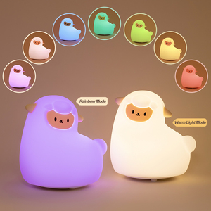 <span class=keywords><strong>Alcapa</strong></span> Sheep recargable táctil de silicona blanca lindo Rgb que cambia de Color lámpara Led dormitorio Animal luz de noche para niños - Product Image 1