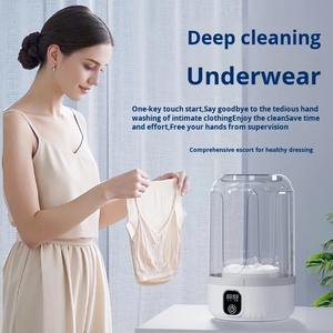Mini machine à laver portable sans fil à chargement USB pour chaussettes et sous-vêtements, semi-automatique, usage domestique - Product Image 2