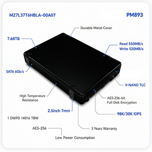 Nouveau SSD d'entreprise PM893 7,68 To MZ7L37T6HBLA-00A07 2,5 pouces SATA 6 Gbit/s 3D TLC pour serveur interne - Product Image 4