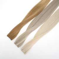 Extensions de cheveux humains Genius Wefts, cheveux vierges Remy européens blonds, double tirage, non traités, invisibles, bruts