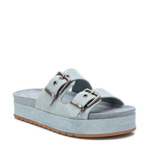 Sandali con Zeppa Refresh da Donna, Blu Chiaro in Denim, Slip-On con Plateau, Taglia 40 - Product Image 1