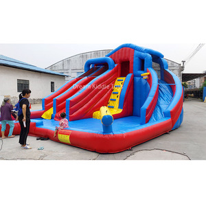 Toboggan aquatique gonflable commercial avec piscine, parc aquatique gonflable pour enfants, château gonflable double pour l'extérieur - Product Image 2