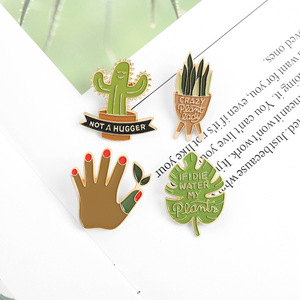 Tùy Chỉnh Mềm Men Ve Áo <span class=keywords><strong>Pin</strong></span> Cho Phụ Nữ Nhà Máy Ý Tưởng Trâm Cài Nút Với Sansevieria Monstera Cây Xương Rồng Ôm Cho Áo Sơ Mi Cưới - Product Image 4