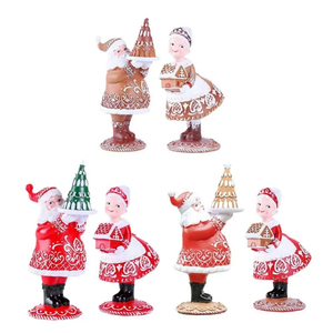 Adorabili e Moderni Ornamenti Natalizi a Forma di Babbo Natale, Statuette in Plastica di Babbo Natale in Stile Cartone Animato, Decorazioni Natalizie - Product Image 5