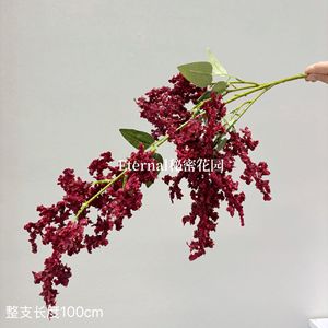 ดอกไม้ประดิษฐ์เซคเล็ตการ์เด้น สีแดงไวน์ กุหลาบ ไฮเดรนเยีย ยูคาลิปตัส ของตกแต่งงานแต่งงาน อุปกรณ์ประกอบฉากกลางแจ้ง - Product Image 4