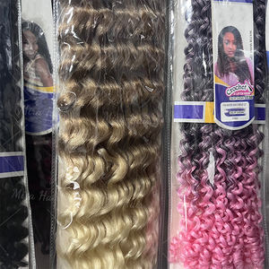 Bon marché, vente en gros 100g 22 "Premium Water Wave Freetress synthétique cheveux bouclés en vrac Crochet Tressage Extension pour les femmes noires - Product Image 6