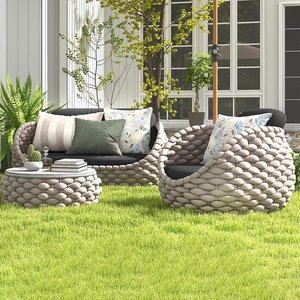 Ensemble de meubles de jardin d'extérieur en vente chaude, ensemble de canapés en rotin et osier en tissu imperméable - Product Image 1