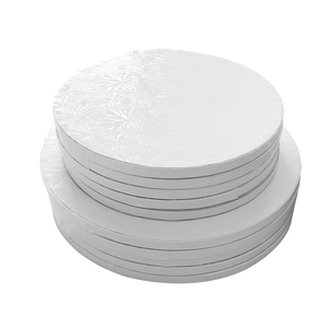 Tambores redondos para pastel, tablero corrugado blanco grueso de 1/2 pulgadas - Product Image 1