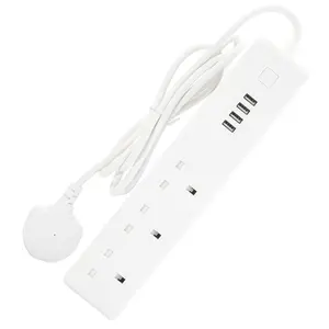 英国英国欧盟美国WIFI 3路电气插座4USB独立控制智能家居电源板插头插座扩展电源板