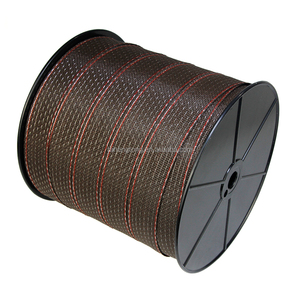 Ruban de clôture électrique polyvalent <span class=keywords><strong>marron</strong></span> et rouge, diamètre 28 mm, longueur 200 m, pour une protection fiable et une dissuasion efficace des prédateurs - Product Image 4