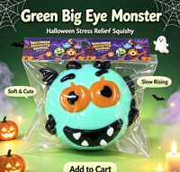Ensemble de jouets Squishy Monstre d'Halloween, jouet anti-stress à remontée lente et souple, jouet de décompression Monstre mignon, cadeau de fête