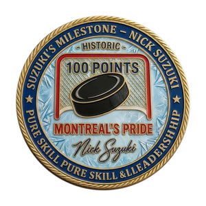 Pièce commémorative Suzuki 100 points, en relief coloré, artisanat métallique, souvenir pour les fans de hockey - Product Image 3