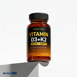 Complément de capsules de vitamine D3 K2, biologique, végétalien, pour des os sains et solides, calcium, magnésium, vitamine D3 K2, capsules molles - Product Image 2