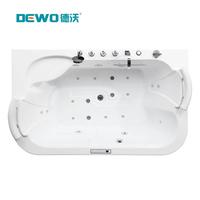 Bañera de Hidromasaje Acrílica Moderna Independiente para 2 Personas, para Baño Interior, con Altavoz Bluetooth y Certificación CE