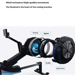 Cheernin Gym & Home Exercice d'entraînement de résistance réglable à 10 niveaux avec moniteur Lcd Rameur à air pliable amélioré - Product Image 3