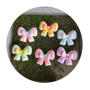 Adornos de resina Kawaii con lazo plano, dijes de lazo en colores caramelo, adornos de resina planos para pinzas de pelo - Product Image 2