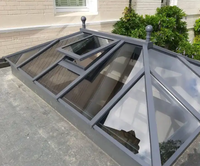 Ventana de Techo de Vidrio Templado y Aluminio Estilo Europeo, Resistente a Huracanes, con Toldo Automático Vertical para Uso Residencial