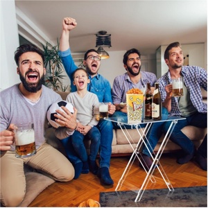 Acrylic có thể gập lại TV Bàn ăn tối cho ăn Snack cà phê giường bàn bên phòng khách đồ nội thất nhà bếp lắp ráp dễ dàng - Product Image 4