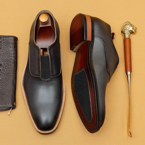 Nuevos Zapatos de Vestir de Cuero Italianos con Cordones para Hombre, Antideslizantes, Cómodos, Transpirables e Impermeables - Product Image 2