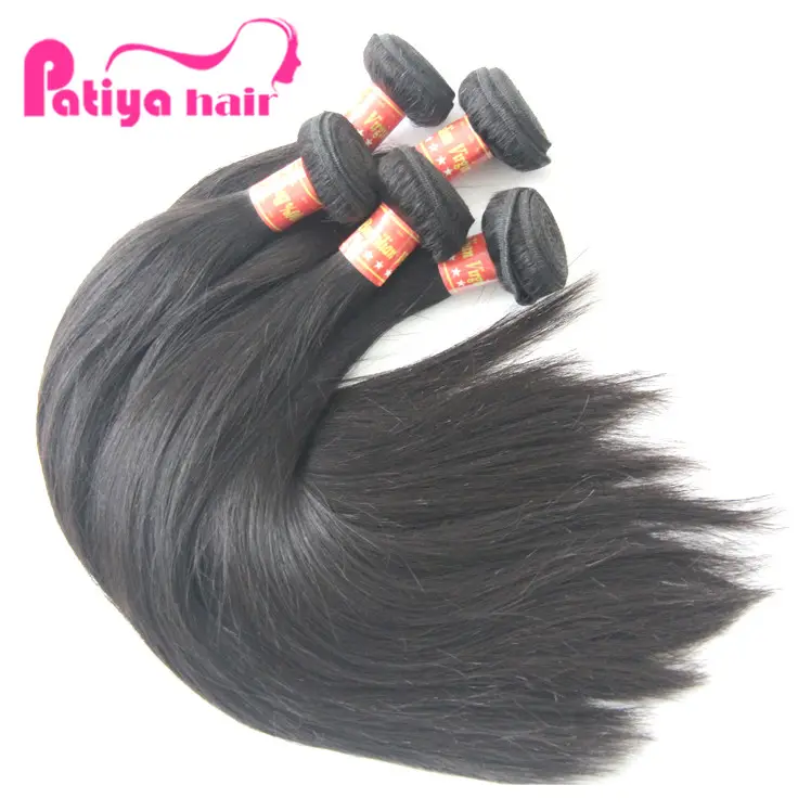 Patiya Human Haiir Supplier Grade 12a Natural Black Unprocessed Virgin Brazilian Silky Straight Human Hair Weave Bundles