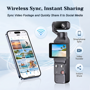 Caméra d'action 4K avec suivi automatique et contrôle gestuel, écran tactile, caméra de vlogging portable pour sports de plein air et aventures Q12S - Product Image 6