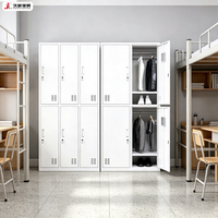 Armoire de rangement moderne démontable JIUSHUN, casier de rangement en métal haut pour employés et étudiants