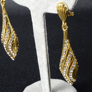 Parure de bijoux en cuivre de haute qualité de Dubaï pour femme, collier et boucles d'oreilles, accessoires de fête de mariage - Product Image 5