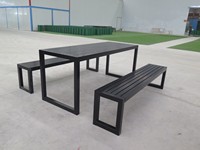Mobilier de jardin extérieur Table de pique-nique Commercial banc bistrot Table à bière en bois chaise Patio extérieur ensembles de Table en bois