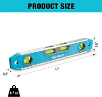 Niveau magnétique Torpedo avec fonction 0 ° /45 ° /90 °   Flacon à bulles et à cinq lignes, à rainure en V, en aluminium renforcé