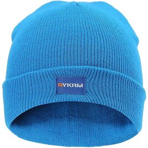 FOXA Gorro de invierno para mujer, gorro de punto cálido y elástico para clima frío, uso diario, azul - Product Image 1