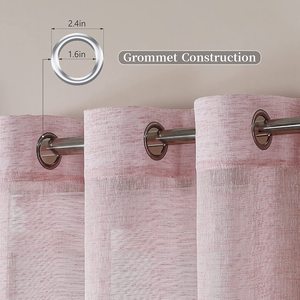 Paneles de cortinas transparentes para sala de estar, aspecto de lino y poliéster 2022, a la moda, para <span class=keywords><strong>dormitorio</strong></span> y ventana, 100% - Product Image 4