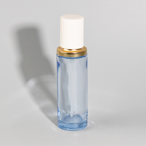 Ensemble de flacons de soin de la peau <span class=keywords><strong>en</strong></span> <span class=keywords><strong>verre</strong></span> bleu de qualité supérieure, flacons cosmétiques de haute qualité, flacon pompe pour lotion, pot rond pour crème, combo - Product Image 3