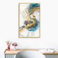 Cadre d'art mural en porcelaine de cristal moderne de luxe Design créatif simple pour la peinture décorative de salon