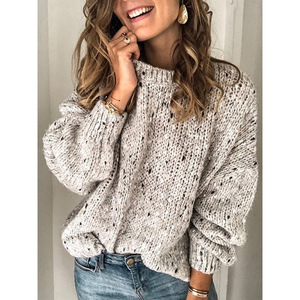 Suéter de Punto Coreano Nuevo Modelo Transfronterizo para Mujer, Informal, de Manga Larga, Cuello Redondo, con Estampado Floral, Antiarrugas - Product Image 5