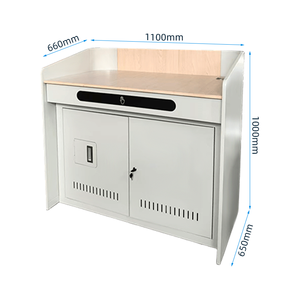 Podium intelligent pour enseignants avec tiroirs push-to-open et armoires de rangement pour équipement éducatif en classe - Product Image 2