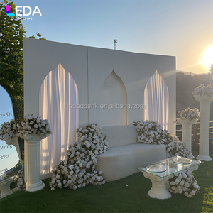LEDA Arche de toile de fond carrée pointue de style indien en acrylique blanc pour décoration de scène de cérémonie de mariage, vente chaude - Product Image 4