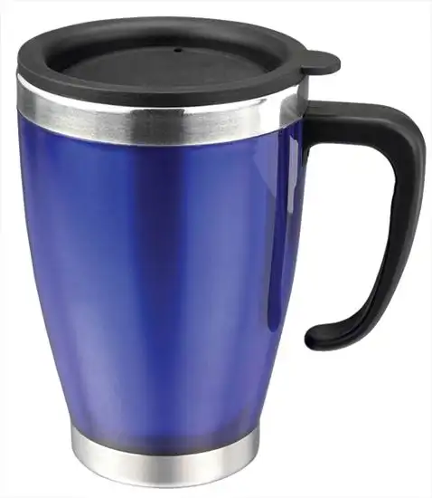 Shengming 400ml Stainless Steel Auto Mug With Handle, Plastic Thermos Coffee Cup For Car,Insulated Metal Coffee Mug