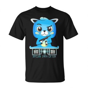 Camiseta Coleccionable del Juego KittyCash Skycoin Synth Cat Gun Blockchain - Product Image 2