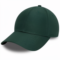 Casquettes de baseball unisexes ajustables en polyester vert foncé, brodées sur mesure, pour adultes – Vente en gros