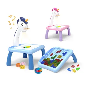 EPT Toys battery operated kids projector drawing board table intelligent toy set with music jouet de dessin