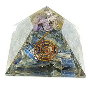 Kyanite & Charoite Healing Crystal Super Combination Metaphysical Crystal Pyramid, Orgone Pyramid, Reiki Crystals