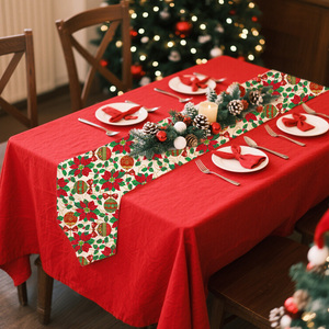 OEM <strong>Red</strong> Christmas Decoration <strong>Table</strong> <strong>Runner</strong> for Dining Festival Events Wedding Tablecloth Custom Printing <strong>Table</strong> Mats Flag - Product Image 2