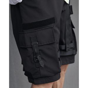 FOXA Men's Techwear Cargo Shorts Mid Waist 100% Polyester Quick Dry Canvas With Pockets Streetwear Style - Product Image 3