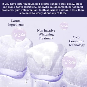 มูสฟอกสีฟัน V34 สีม่วงมิ้นท์ 50 มล. ปราศจากเปอร์ออกไซด์ ช่วยปรับสีฟัน ลดคราบเหลือง โฟมทำความสะอาด - Product Image 4